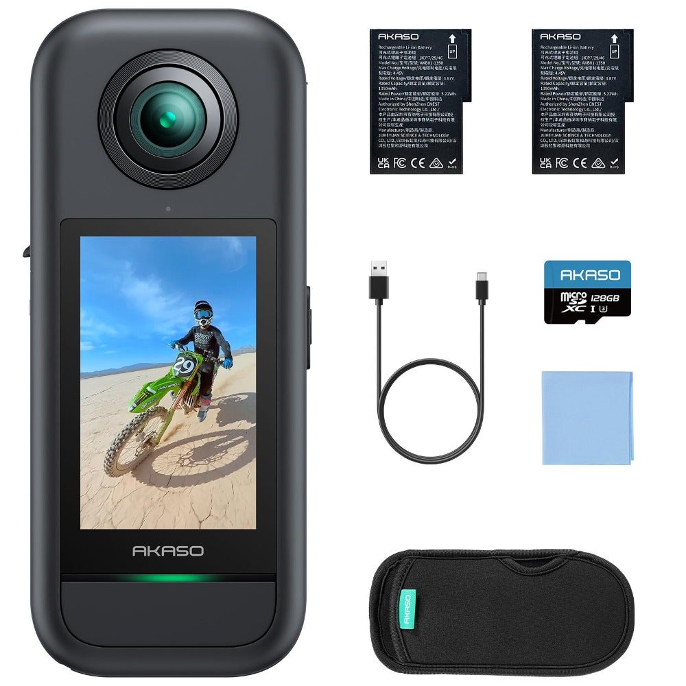 Compare AA 360 Action Camera  5.7K 360 Video with 12 48MP Sensors, 72MP 360 Photo, 360SuperSmooth, Touchscreen, Invisible Selfie Stick, 360° Horizon Lock, AI TrackingAA at KSA Price