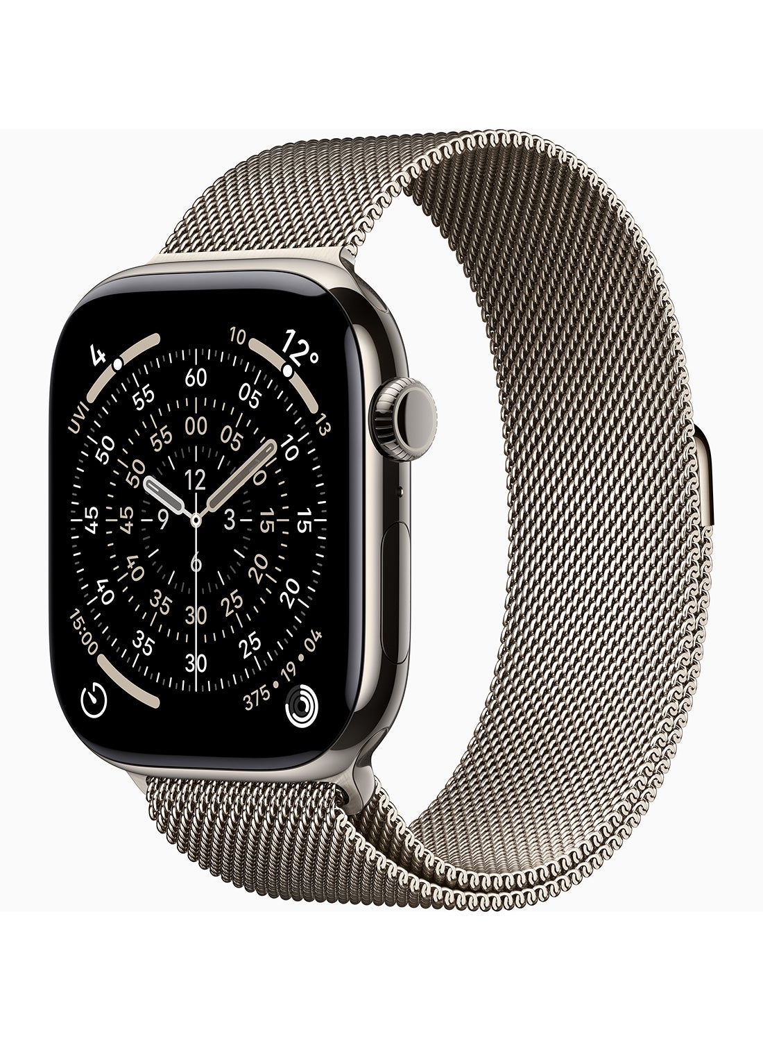 Compare Watch Series 11 GPS + Cellular 46mm Middle East Version Natural Titanium Case With Natural Milanese Loop  ML at KSA Price