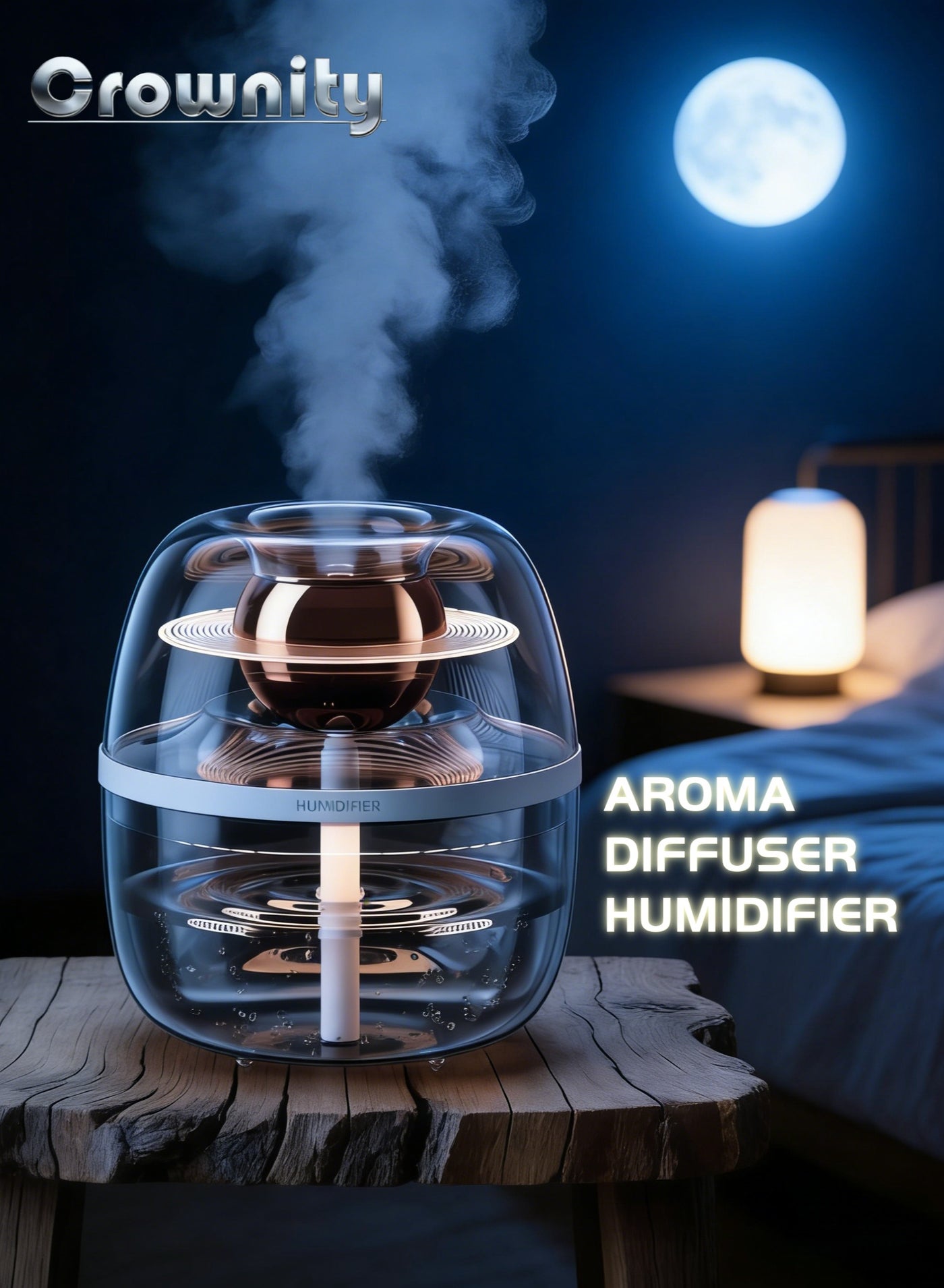 3L Ultrasonic Air Humidifier for Room with Light –…