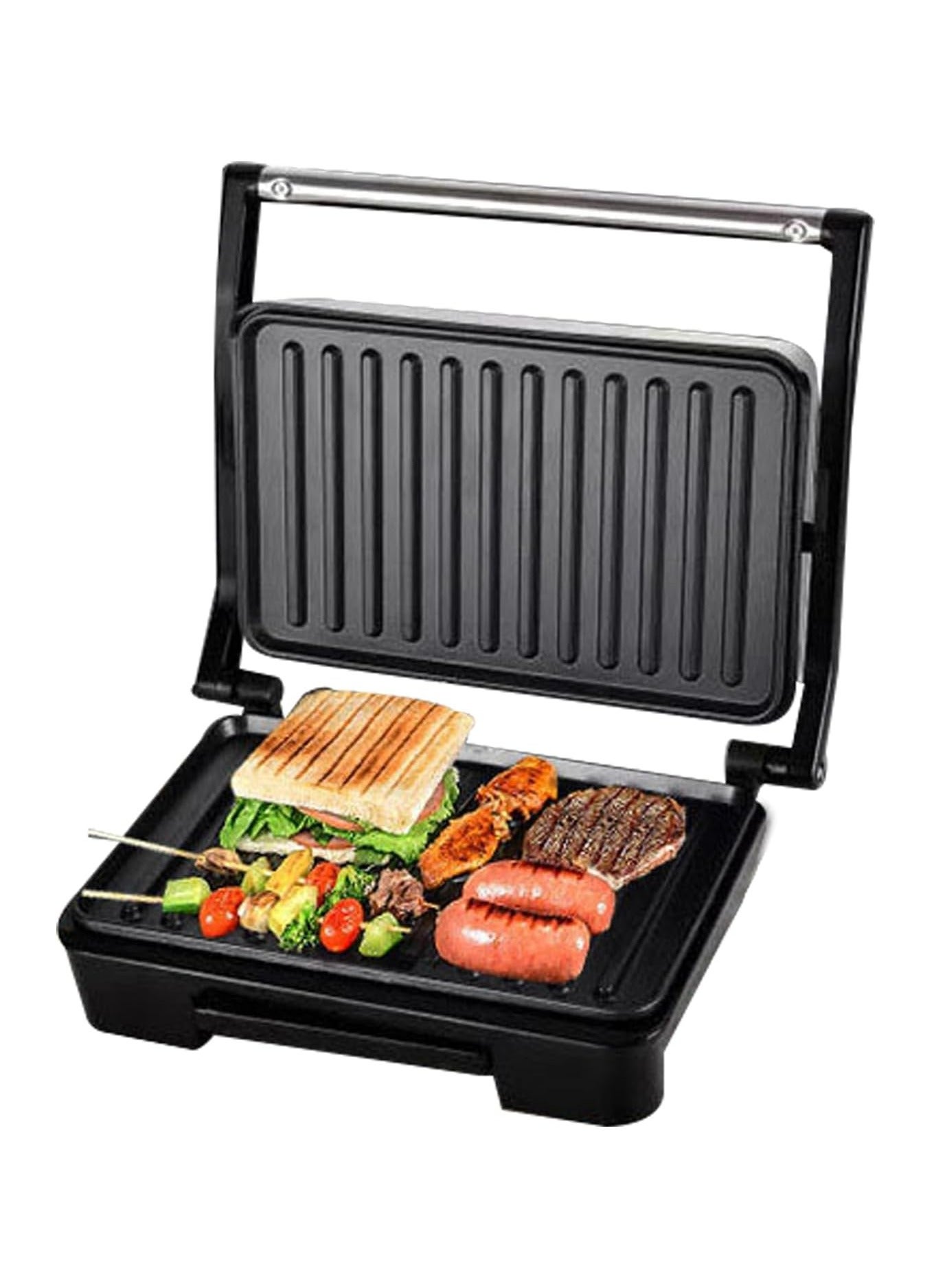 Compare Electric Grill & Panini Press,NonStick Plates, Indicator Light, Cool Touch Handle, for Toasted Sandwiches, Kebabs, Steak, Meat, 850W at KSA Price