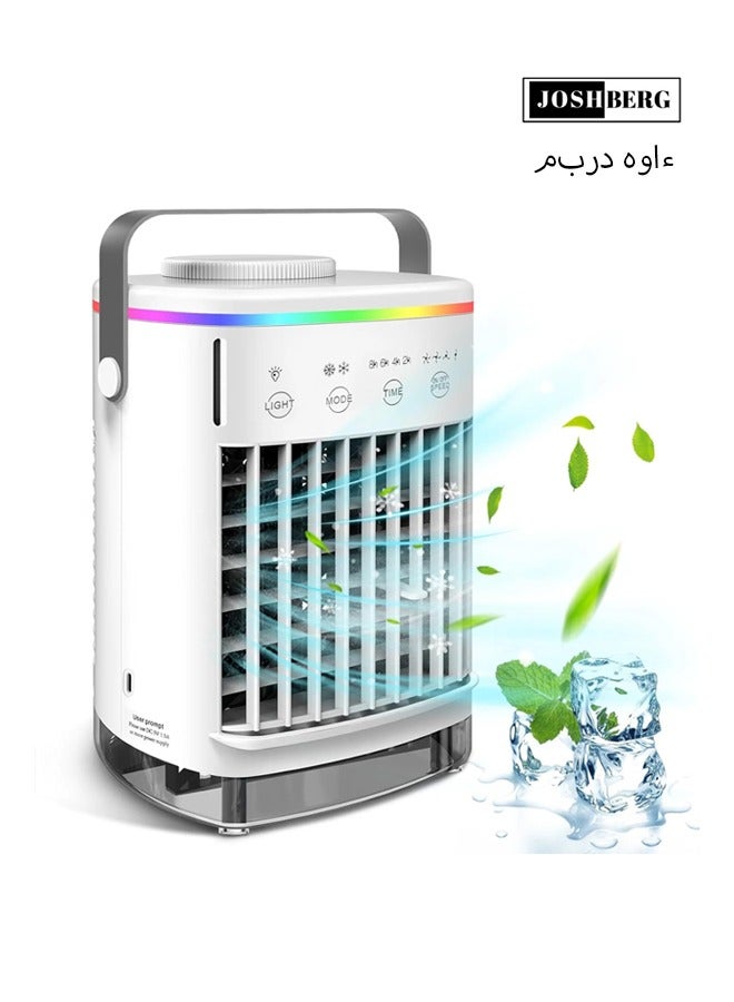 Compare Portable Air Cooler Fan,Cooling Fan with 4 Wind Speed & 7 LED Light,2 Cool Air Spray & 28H Timer& 700ml Water Tank, 3 IN 1 Upgraded Personal Portable Air Conditioners for RoomOffice at KSA Price