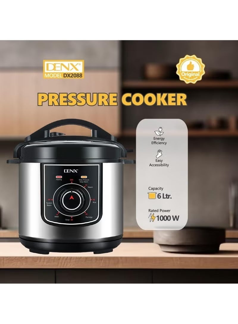 Compare Smart Electric Pressure Cooker 6L, Stainless Steel, 1000W Fast Heat, Touchscreen Programmable, MultiPurpose Cooker for Rice, Soup, Stew, Beans, Yogurt, and More at KSA Price