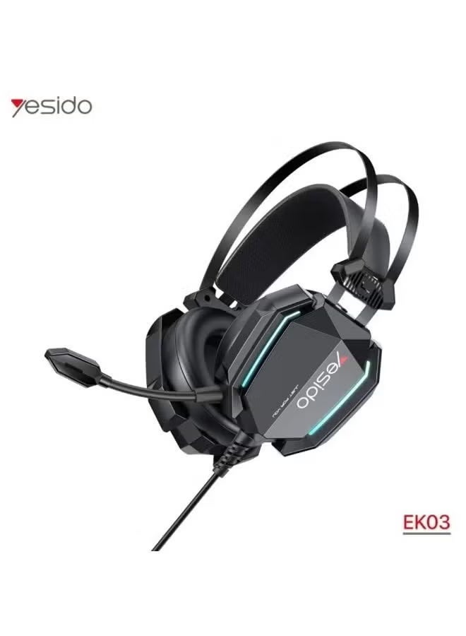 EK03 Wired Gaming Headset, Omnidirectional Microphone,…