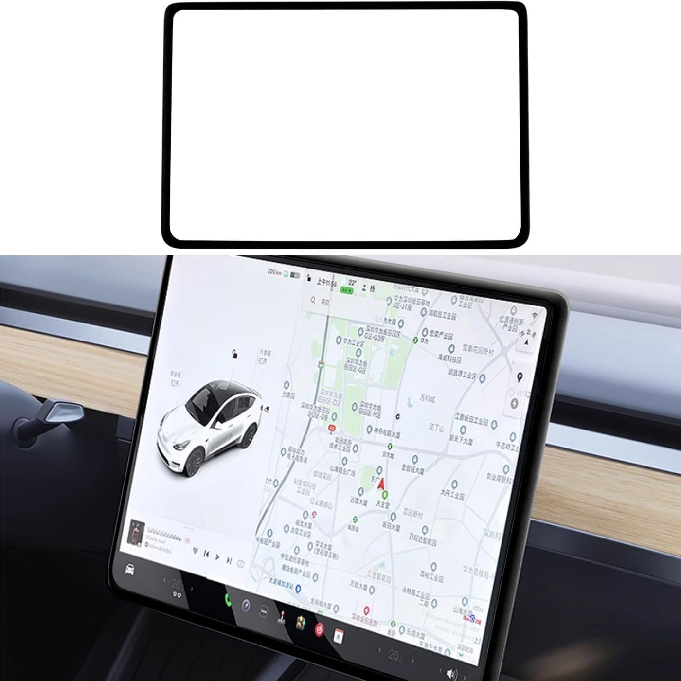 Screen Edge Protector Trim Frame Compatible with Tesla…