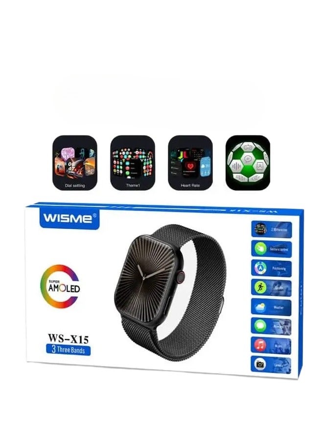 Compare Smart Watch for Men & Women, AMOLED Display, 3 Bands Included, Fitness Tracker, Bluetooth Calling, Heart Rate, Sports Mode, Notifications, Compatible Android iPhone at KSA Price