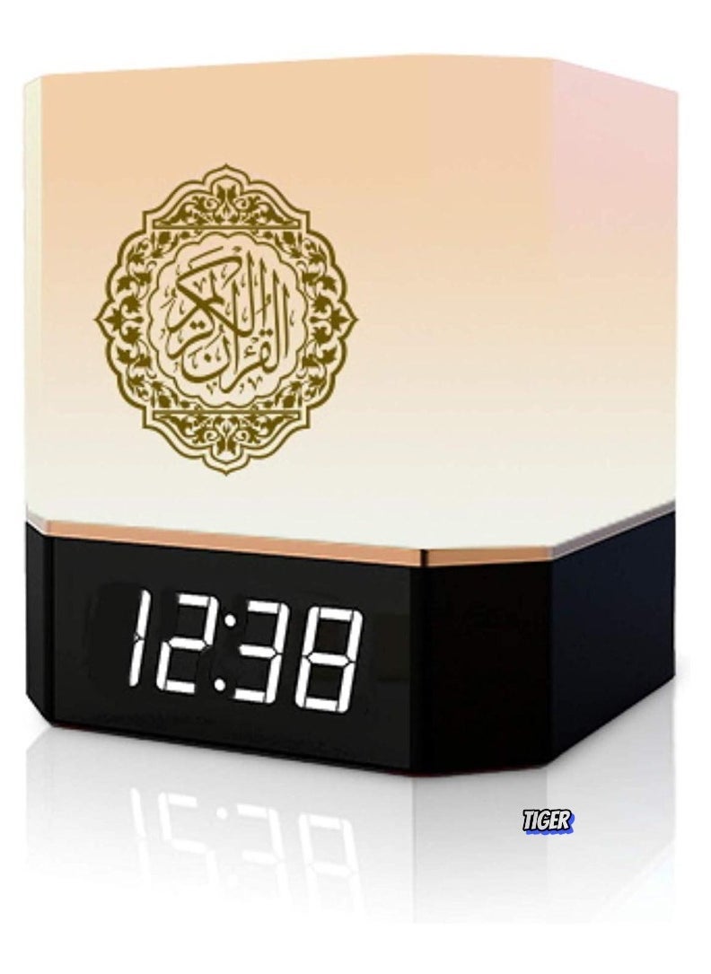 Compare Quran Speaker with Lamp & Clock – 14 Language Translations, 18 Reciters, Azaan Settings & Mobile App Control, Perfect Islamic Gift for All Ages Black at KSA Price