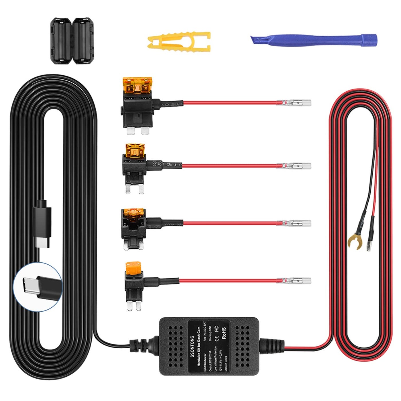 Compare Upgraded Dash Cam Hardwire Kit, TypeC USB Hard Wire Kit 12V24V to 5V Hardwire Kit with Low Voltage Protection 13ft Dash Cam Charger Power Cord for Dashcam GPS Power Supply Radar Detectors and More at KSA Price