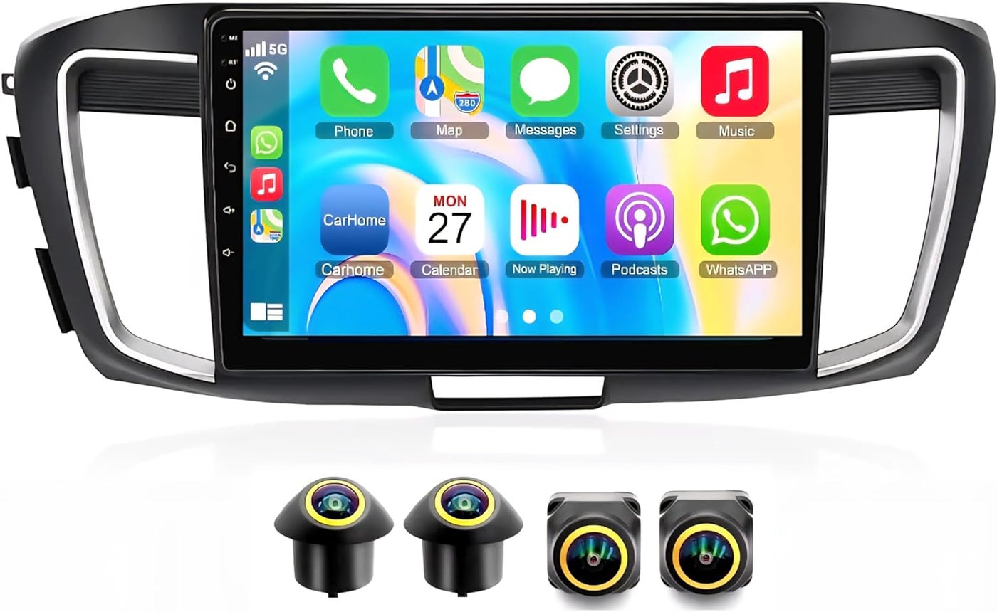 Compare FIT Honda Accord Car Stereo for Honda Accord 2013–2017 Android Screen with Wireless Apple CarPlay, Android Auto, GPS Navigation, Bluetooth, 1080P AHD Camera, 360° View 4+32GB at KSA Price