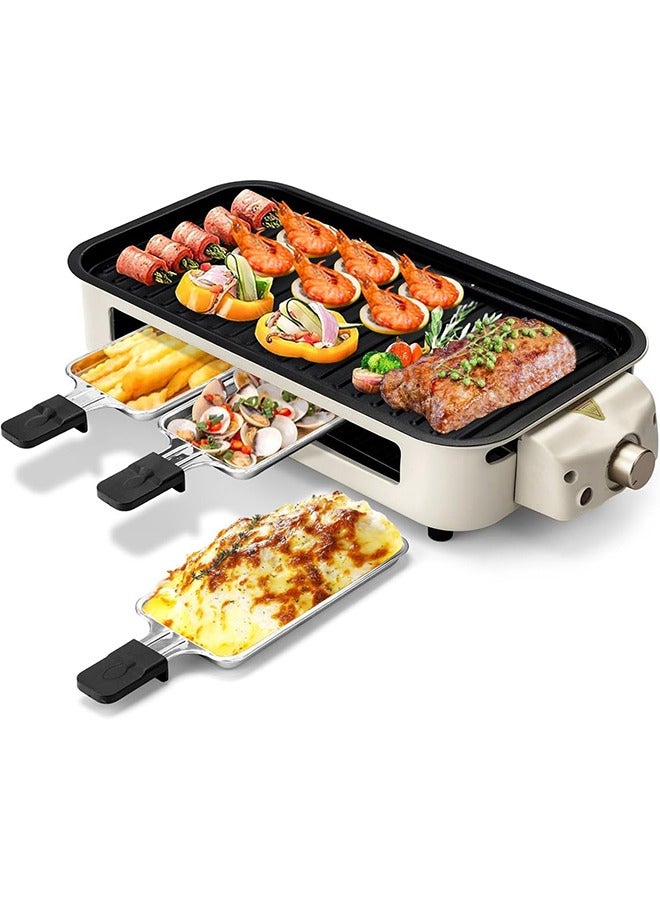 Compare Electric Indoor Grill,2 in 1 Indoor Grills for Kitchen with Grill Net & NonStick Cooking Removable Plate, Temperature Control, Dishwasher Safe, 1500W Smokeless Grill at KSA Price