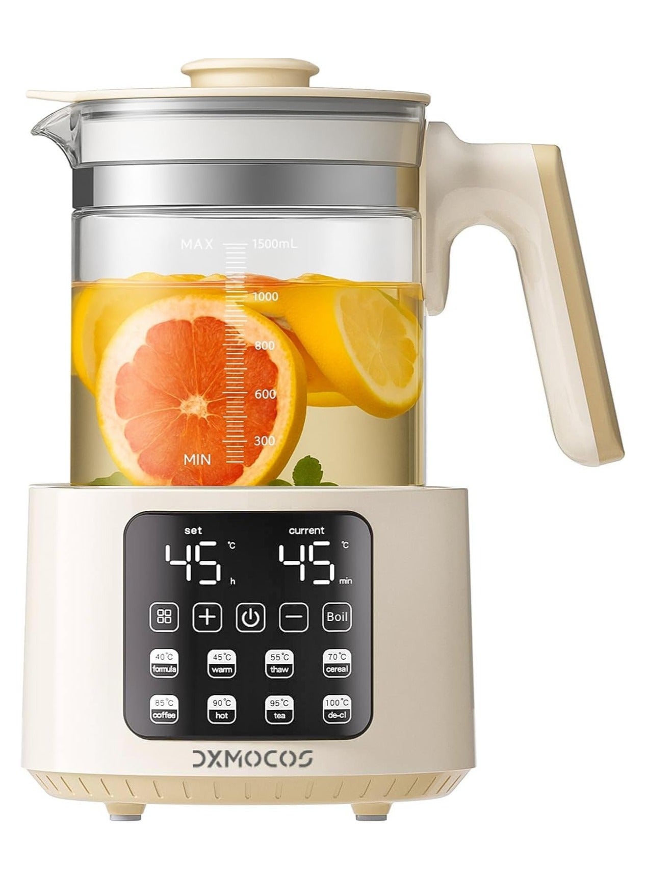 Compare Dxmocos Electric Kettle with Temperature Control, 1.5L Large Capacity Stainless Steel Water Boiler, 40°C to 100°C Adjustable, 72H Keep Warm, Type G Plug, Kettle for Coffee, Tea, Milk Powder at KSA Price