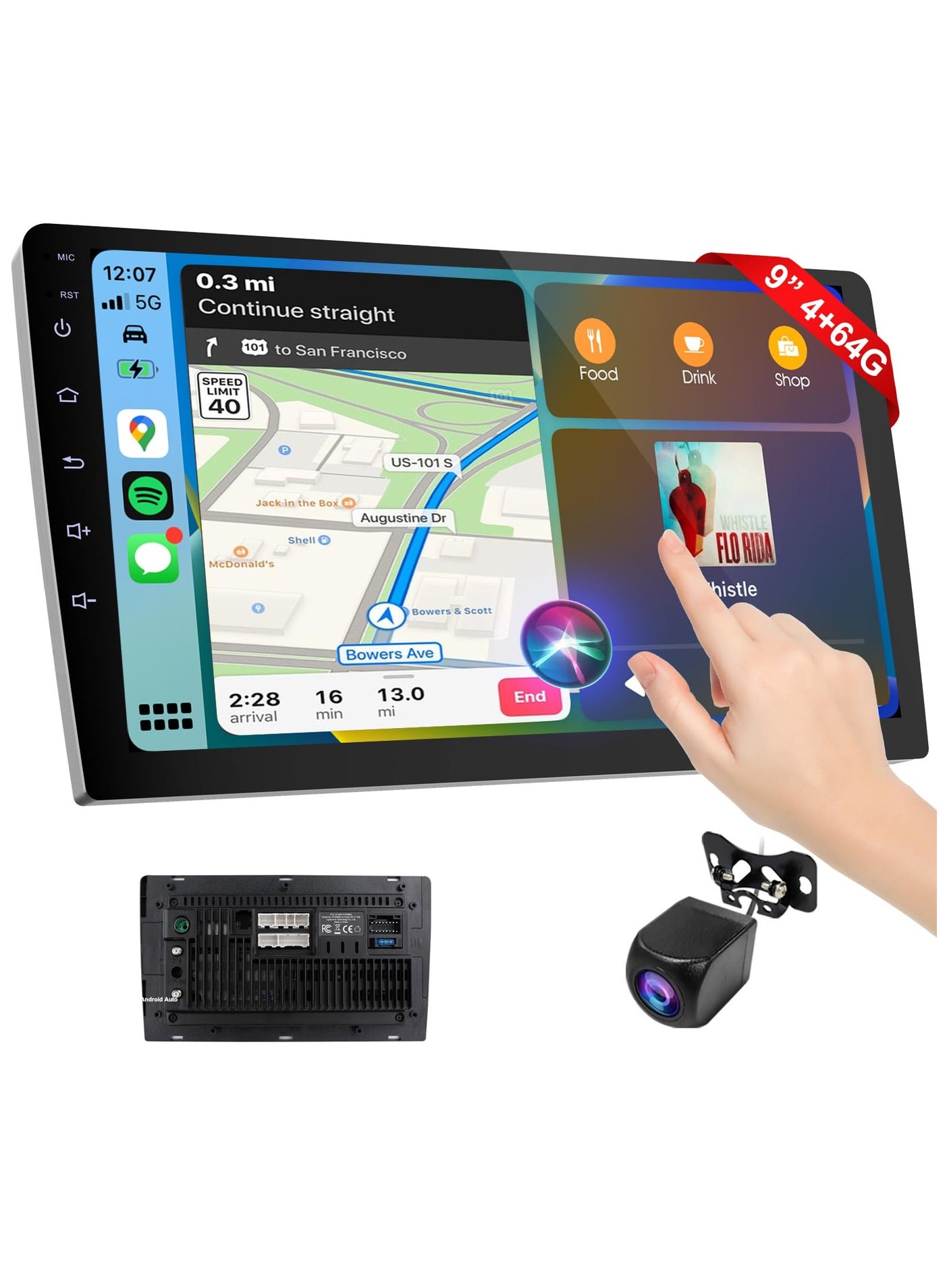 ?9/10.1 Inch Wireless CarPlay Screen for Car, Double…