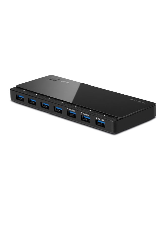 Compare 7Port USB 3.0 Hub, 5Gbps Transfer Rate with 12V2.5A Power Adapter, 1Meter USB 3.0 Cable, Plug and Play | UH700 Black at KSA Price