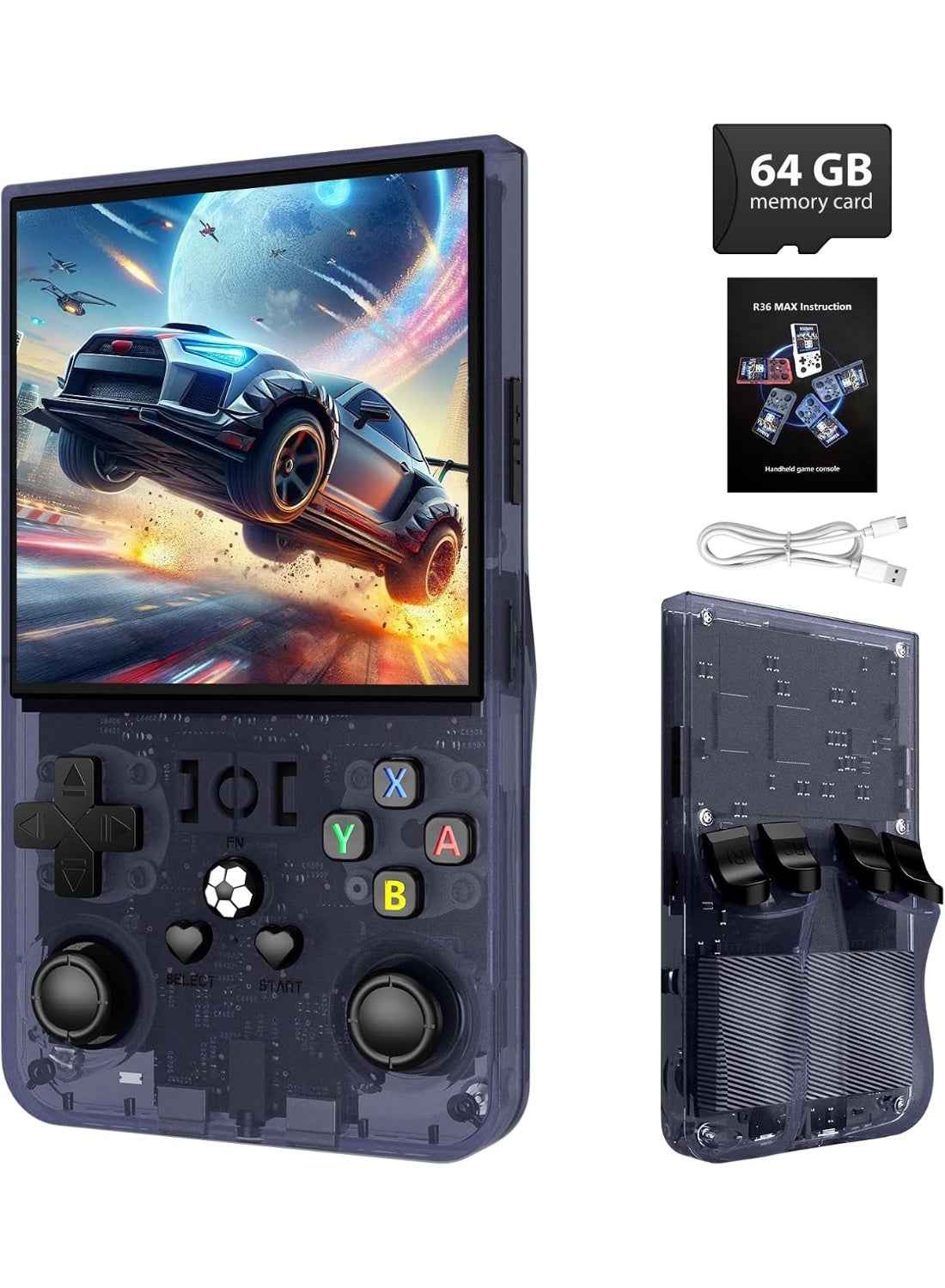 Compare Portable Game Console with Gamepad – 4.0 720x720 HD Screen, 64Bit QuadCore A7 1.5GHz, Builtin 28 Emulators, Supports TF Card up to 128GB, 5V 2A Fast Charging Handheld Video Game Player at KSA Price