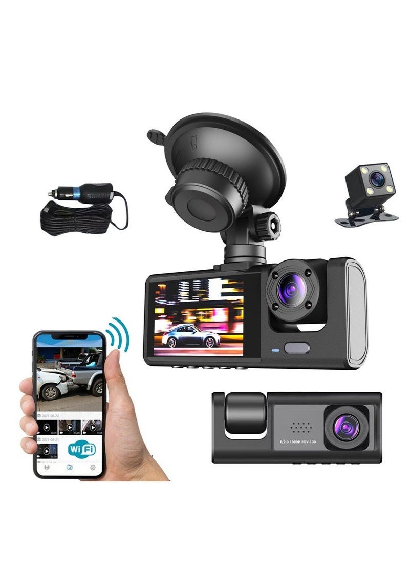 Car Dual Lens Dash Cam HD 1080P Front/Rear/Inside…