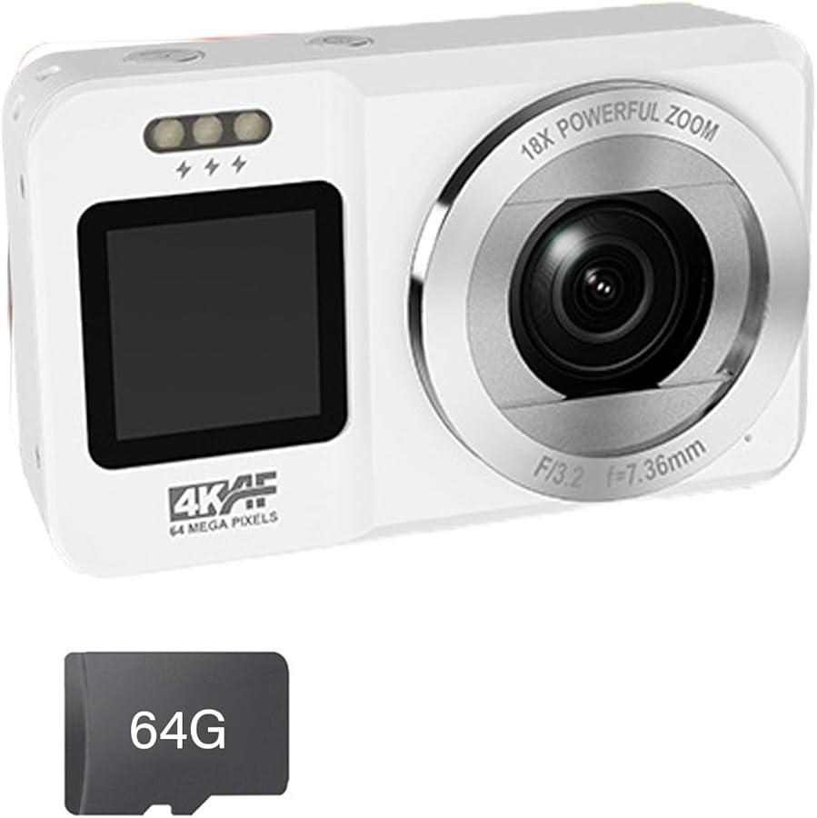 64G 4K UHD 64MP Digital Camera with 18X…