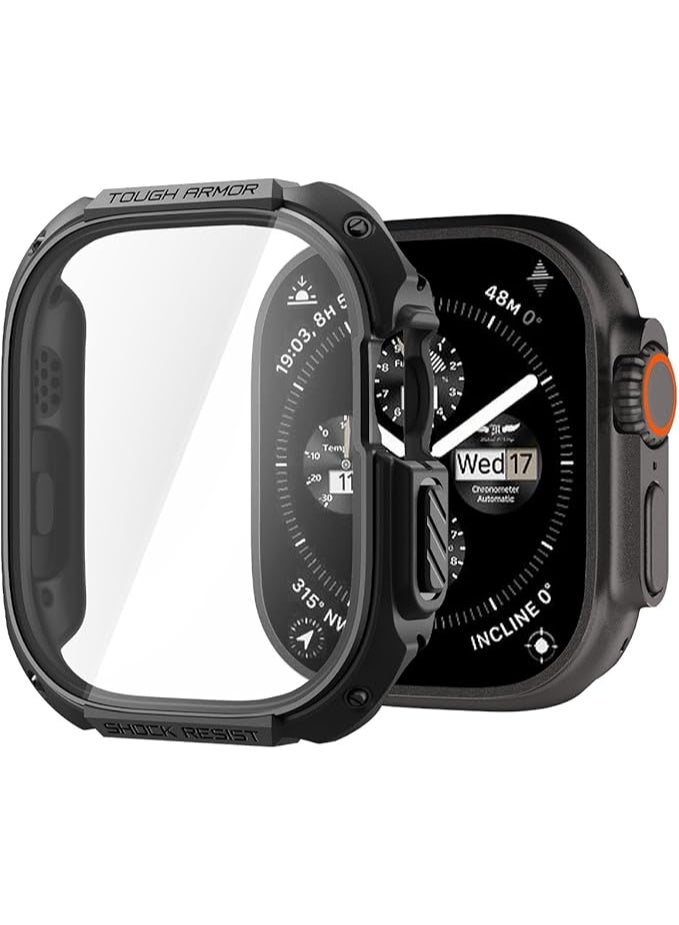 Compare Tough Armor Apple Watch Ultra 321 49mm Case Cover with Builtin Tempered Glass Screen Protector  Black at KSA Price