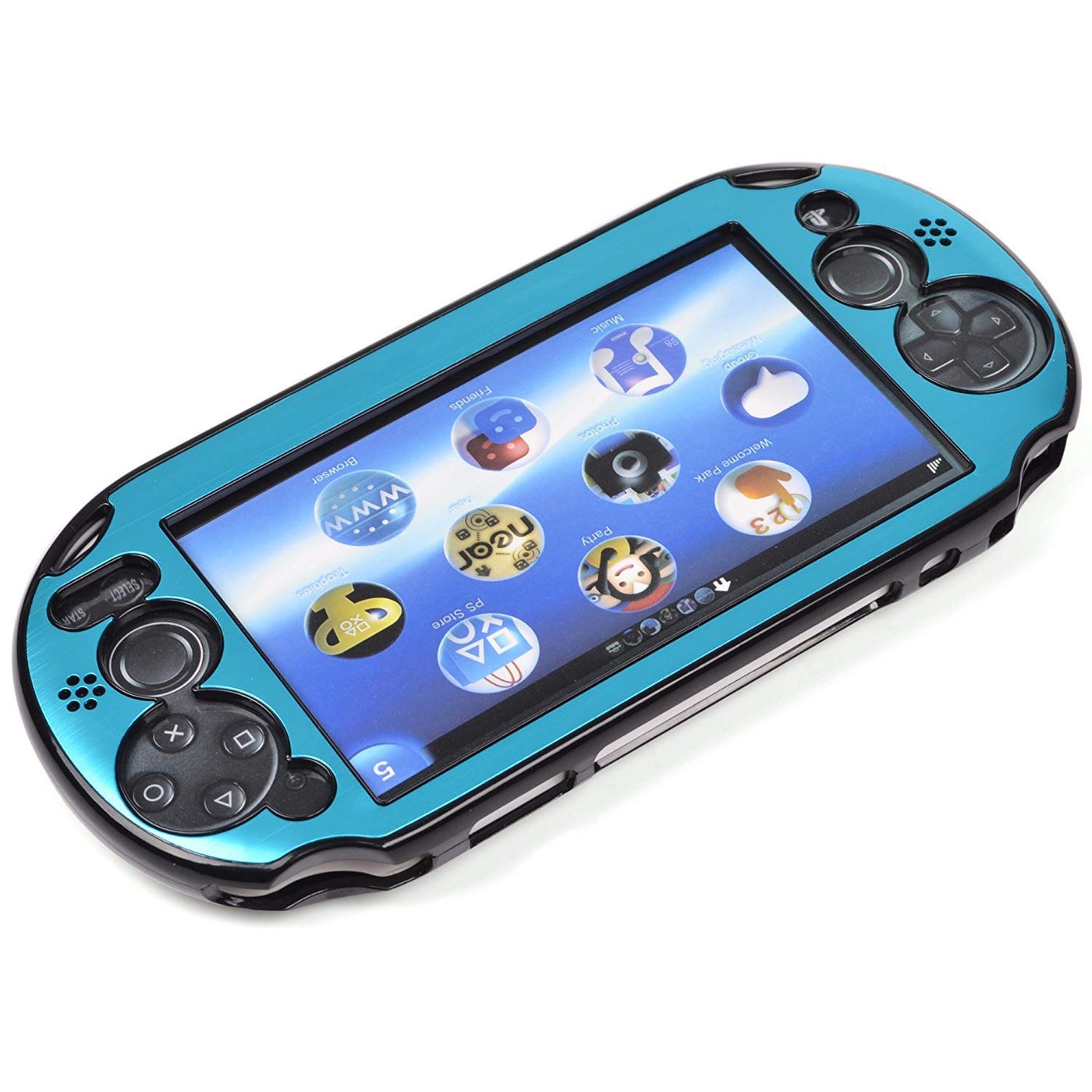 Compare Cosmos Protection Hard Case Cover with Aluminum Faceplate Compatible with PS VITA 2000, Fits for Round Strat & Select Button Only NOT for Vita 1000 Series, Light Blue at KSA Price