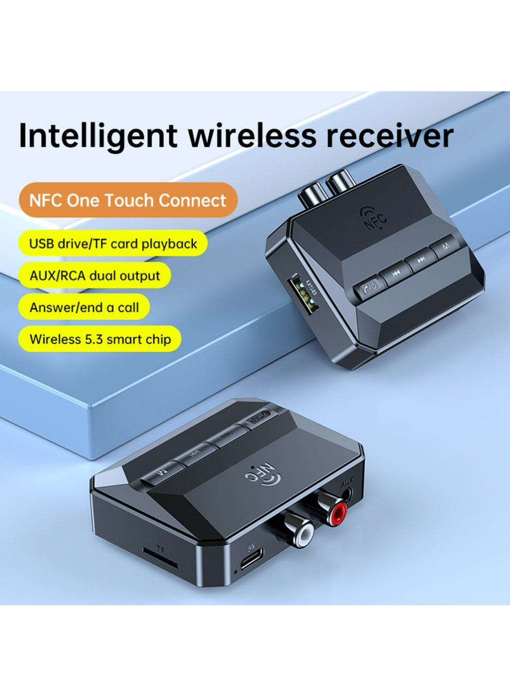 Compare Bluetooth Receiver for Home Stereo, Bluetooth to RCA Adapter with NFCEnabled, 3.5mm Audio Adapter Support USB Flash DriveTF Card, Wireless Audio Receivers for HiFi Music Stereo System at KSA Price