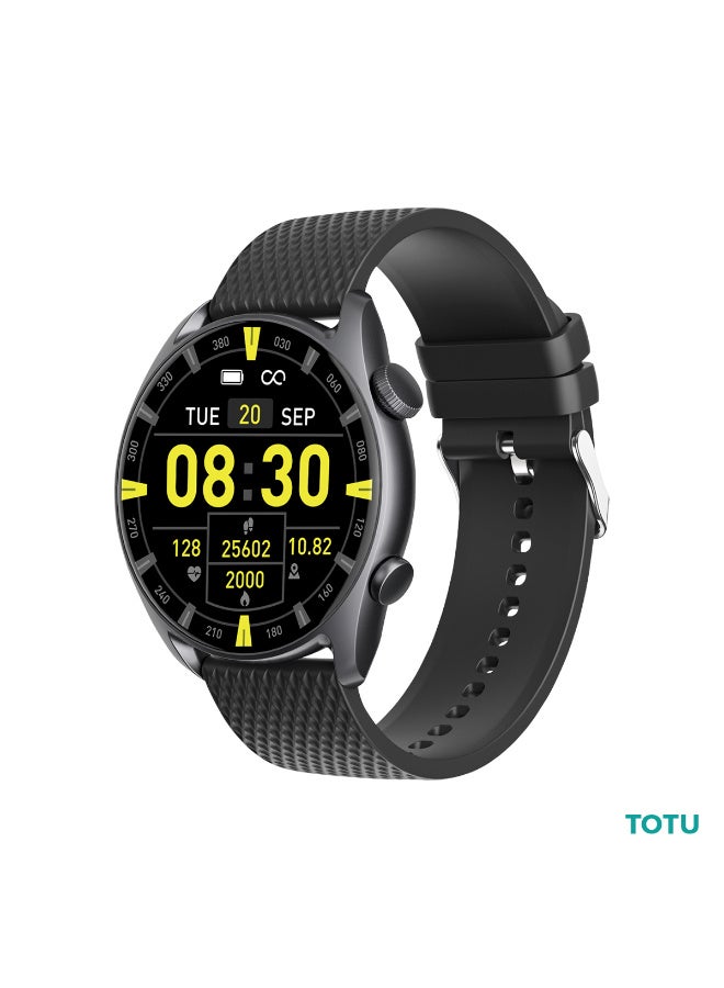 Compare Smartwatch  1.43 AMOLED Round Display, Bluetooth Calling, IP68 Waterproof, 300mAh Battery, Heart Rate & Sleep Monitor  Black at KSA Price
