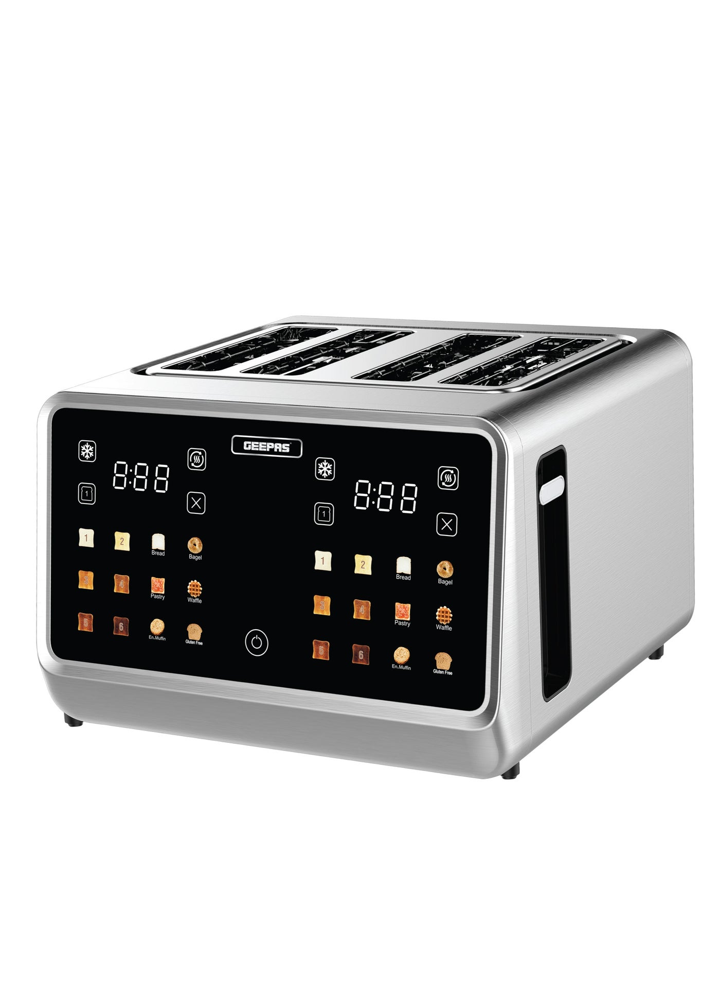 Compare Digital 4Slice Toaster 6 Modes 1770 W | Removable Crumb Tray and Stainless Steel Housing | Defrost, Reheat and Cancel Functions | Perfect for Toasting Different Types Breads | 2 Years Warranty GBT36569UK Silver 4 Slices 1770 W GBT36569UK Silver & Black at KSA Price