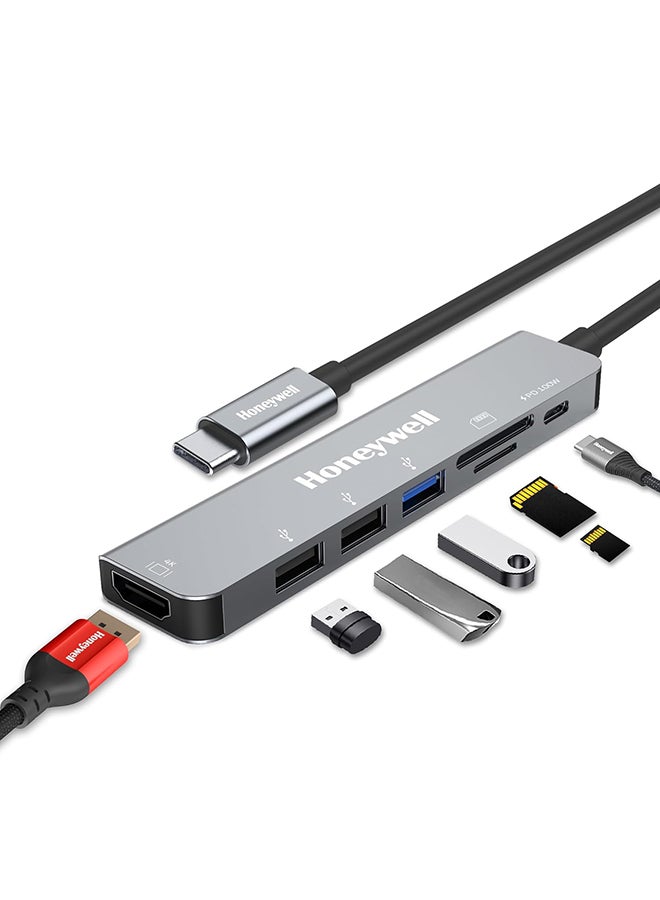 Compare 7In1 Typec Docking Station Usb Hub With 4K Hdmi 1Xusb 3.0 2Xusb 2.0 And Typec 3.0 Pd Charging 100W Port Sd And Micro Sd Slot For All Type C Devices Macbook Laptop Pc Thunderbolt 3 GreyBlack GreyBlack at KSA Price