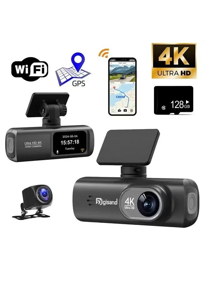 UHD 4K Dash Cam for Cars Front and…