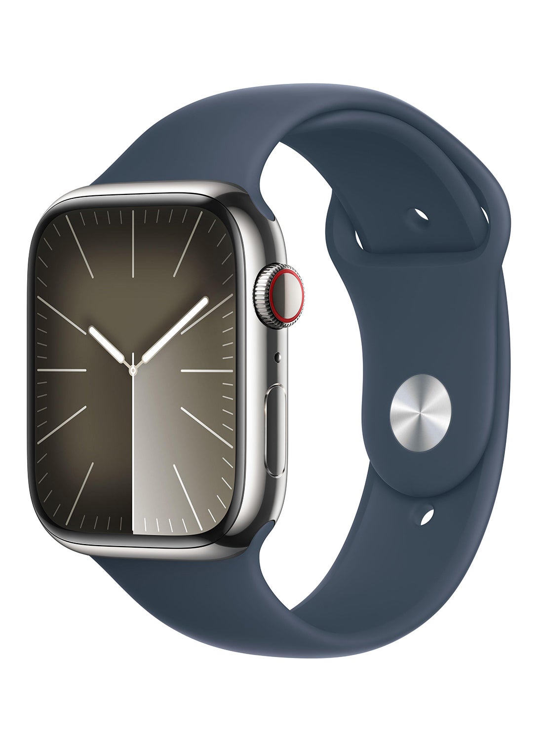 Compare Watch Series 9 GPS  Cellular 45mm Silver Aluminium Case with Storm Blue Sport Band  ML Multicolour at KSA Price