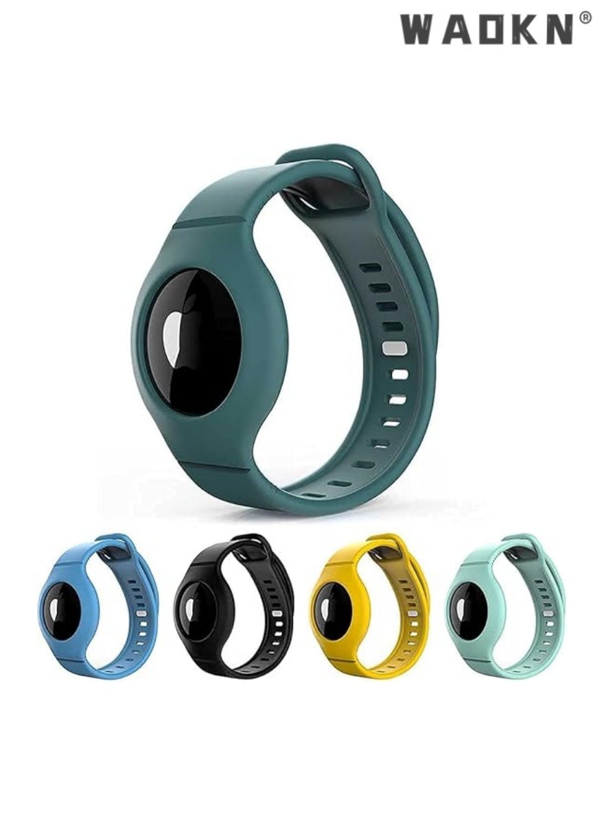 Compare 5Piece Colorful Silicone Wristbands for Apple AirTag  Waterproof & Durable Bands for Kids, Toddlers, Babies, Children, & Elders  Perfect Fit for AirTag Tracking at KSA Price