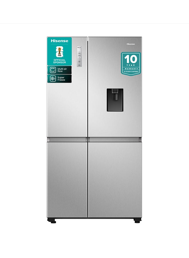 Compare Gross 869LNet 649L Side By Side Refrigerator Fridge RS3N668SMI3, Non Plumbed Water Despenser, Multi Air Flow, Super Freeze, Super Cool, Dual Temp Control Zone, Durable Inverter RS3N668SMI3 Silver at KSA Price