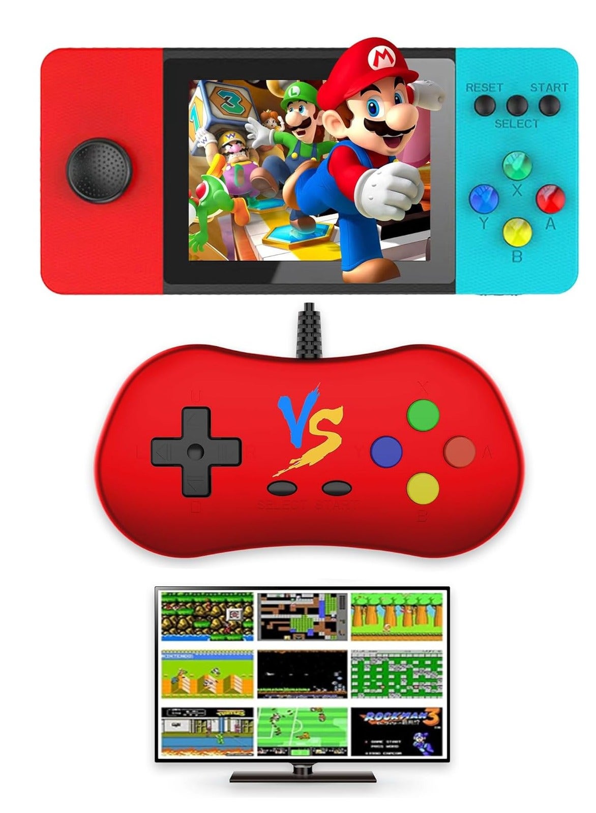 Compare Retro Handheld Game Console, 500 FC Games, 3.5 Screen, 1200mAh Battery Portable Video Game Console, Protective EVA Case, Support Two Players & TV Connection, Gifts for Your Boys Girls at KSA Price