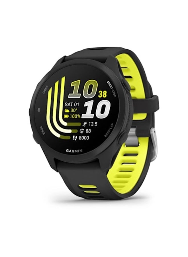 Compare Forerunner 170 MUSIC  43mm  BlackAmp Yellow  Up to 10 Days of Battery Life  1.2” AMOLED Display, Chemicallystrengthened glass, Heart Rate Monitor, All day stress monitor, Gps tracking, Music on your Wrist, iOS and Android compatible BlackAmp Yellow at KSA Price