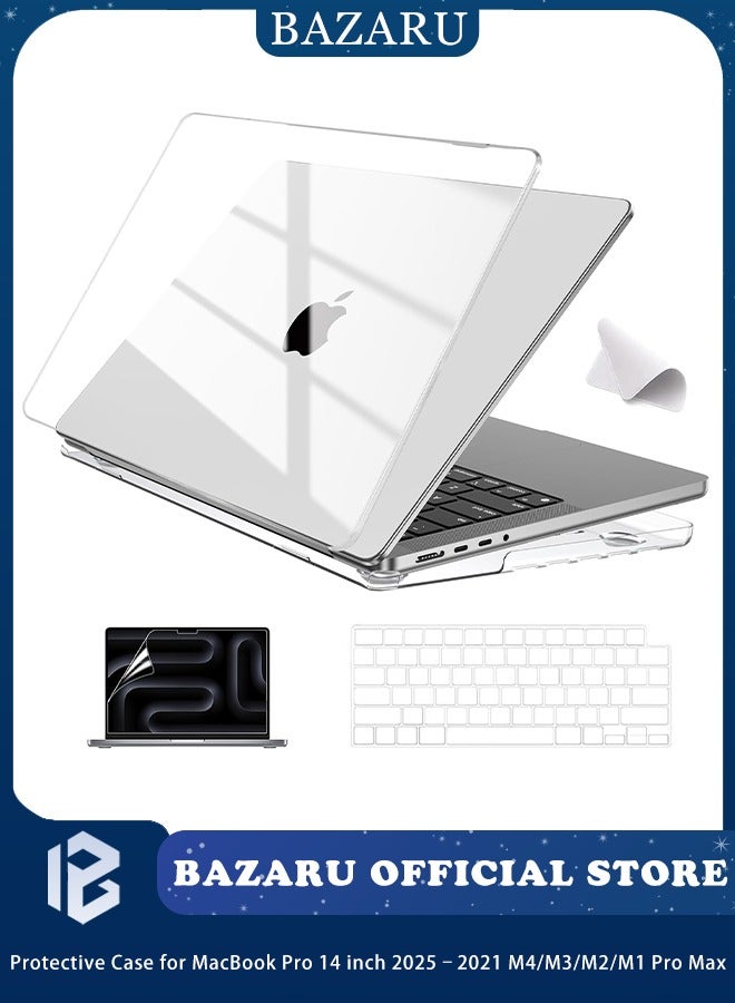 Compare Protective Case for MacBook Pro 14 inch 2025–2021 M4M3M2M1 Pro Max – Crystal Clear Hard Shell with Keyboard Cover, Screen Protector & Polishing Cloth, AntiScratch Slim Cover for  A3112  A3185 A3401 A2918  A2992  A2779 A2442 Models at KSA Price
