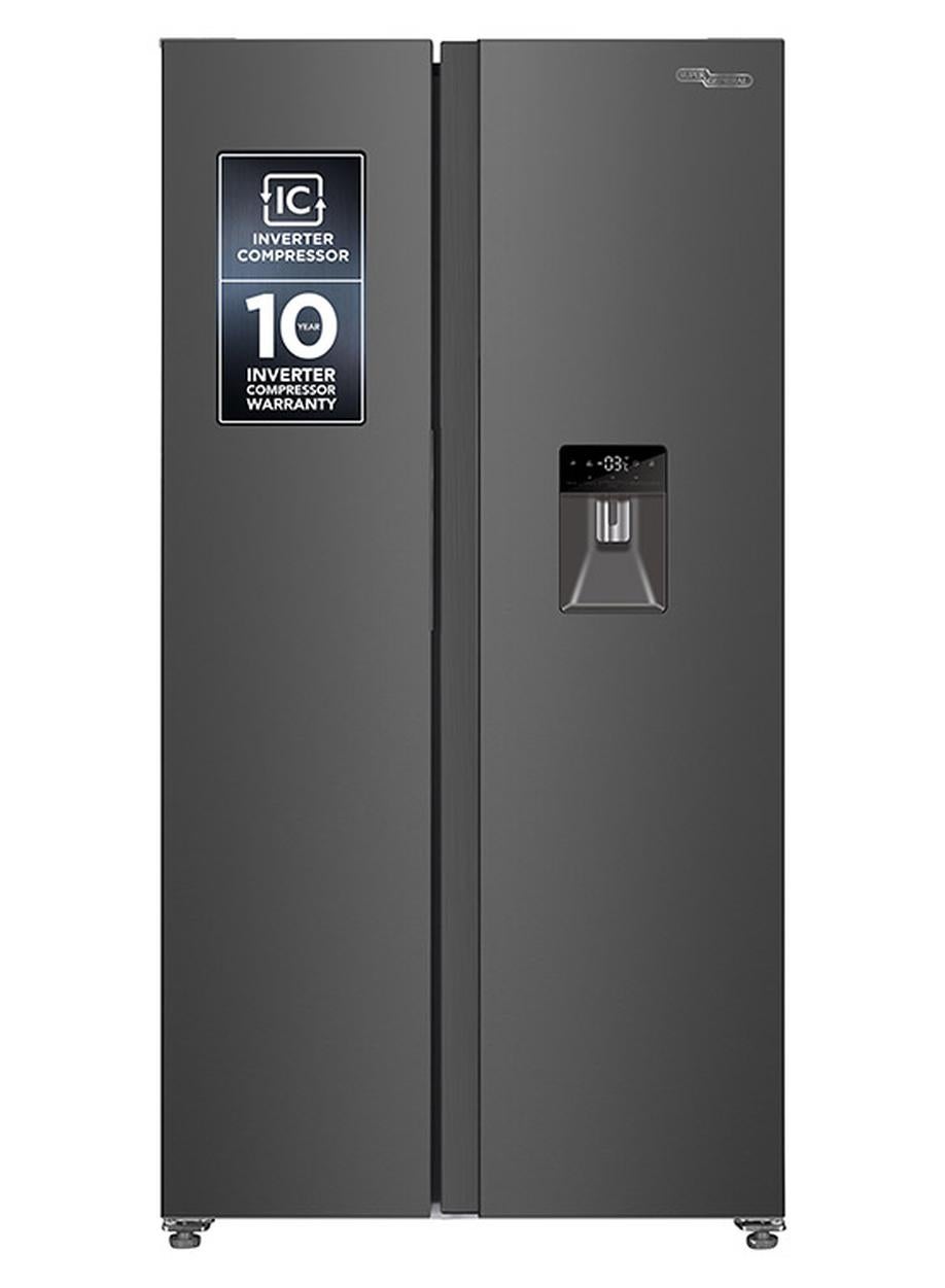 Compare 880L Gross and 592L Net Capacity SideBySide RefrigeratorFreezer, NoFrost, Tropical Inverter Compressor, Digital Display, Water Dispenser, Holiday Function SGR885SBSAN Black Inox at KSA Price