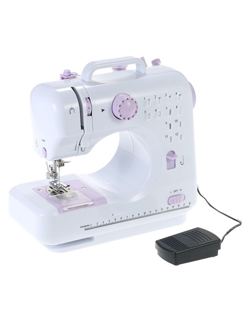 Compare 12 Stitches Household Sewing Machine, Mini Size Handheld with Foot Pedal 2 Speed Double Threads at KSA Price