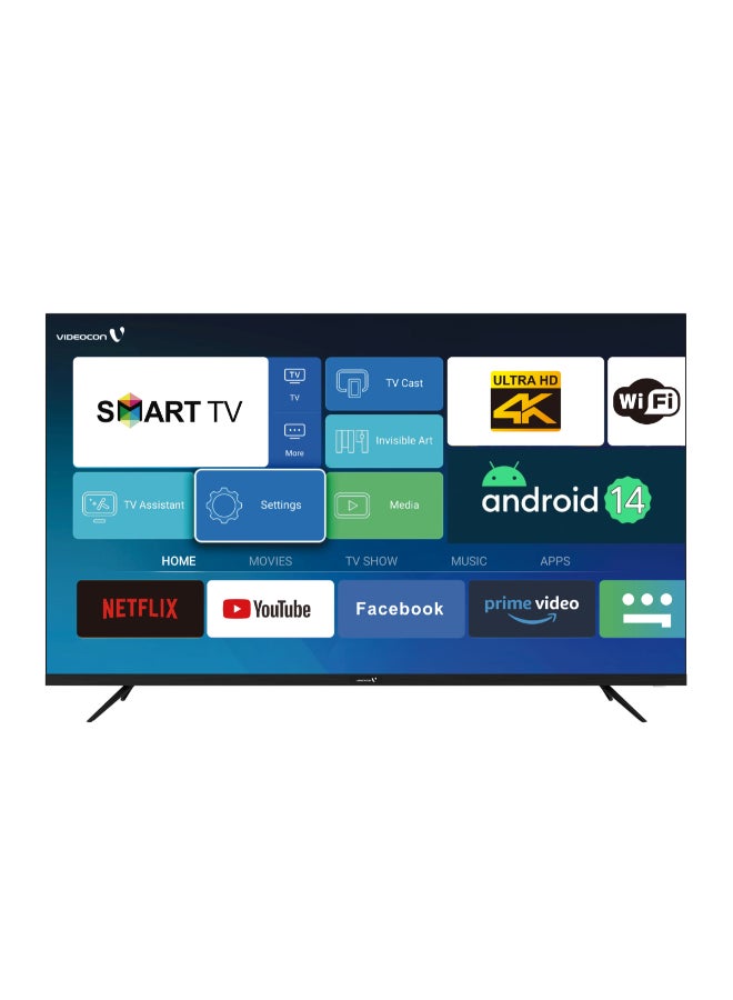 Compare 50 Inch Edgeless 4K UHD Android 14 Smart TV | Voice Remote | Bluetooth | Multiple HDMI & USB Ports | Free Wall Mount – Model E50EL1100 E50EL1100 Black at KSA Price