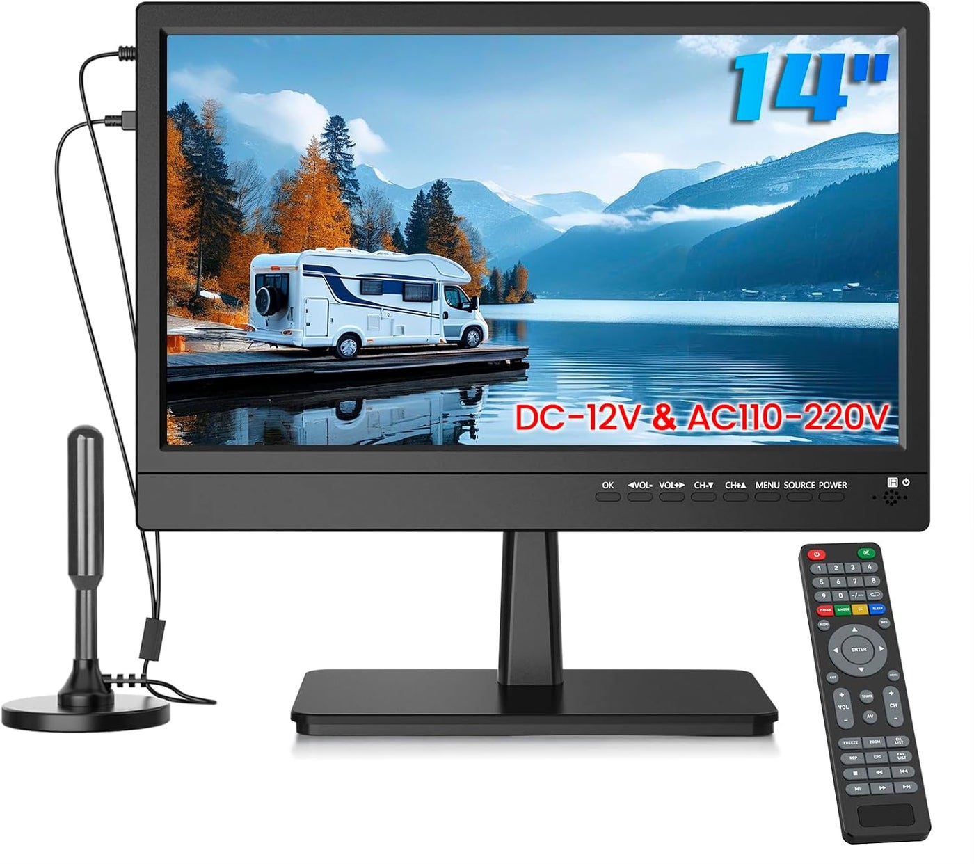 Compare 14 1080P screen TV,Small TV with freeview Reception and Aerial,TV Two Power ACDC12V,HDMIUSBVGA Input Ports for CamperMonitorskitchens at KSA Price