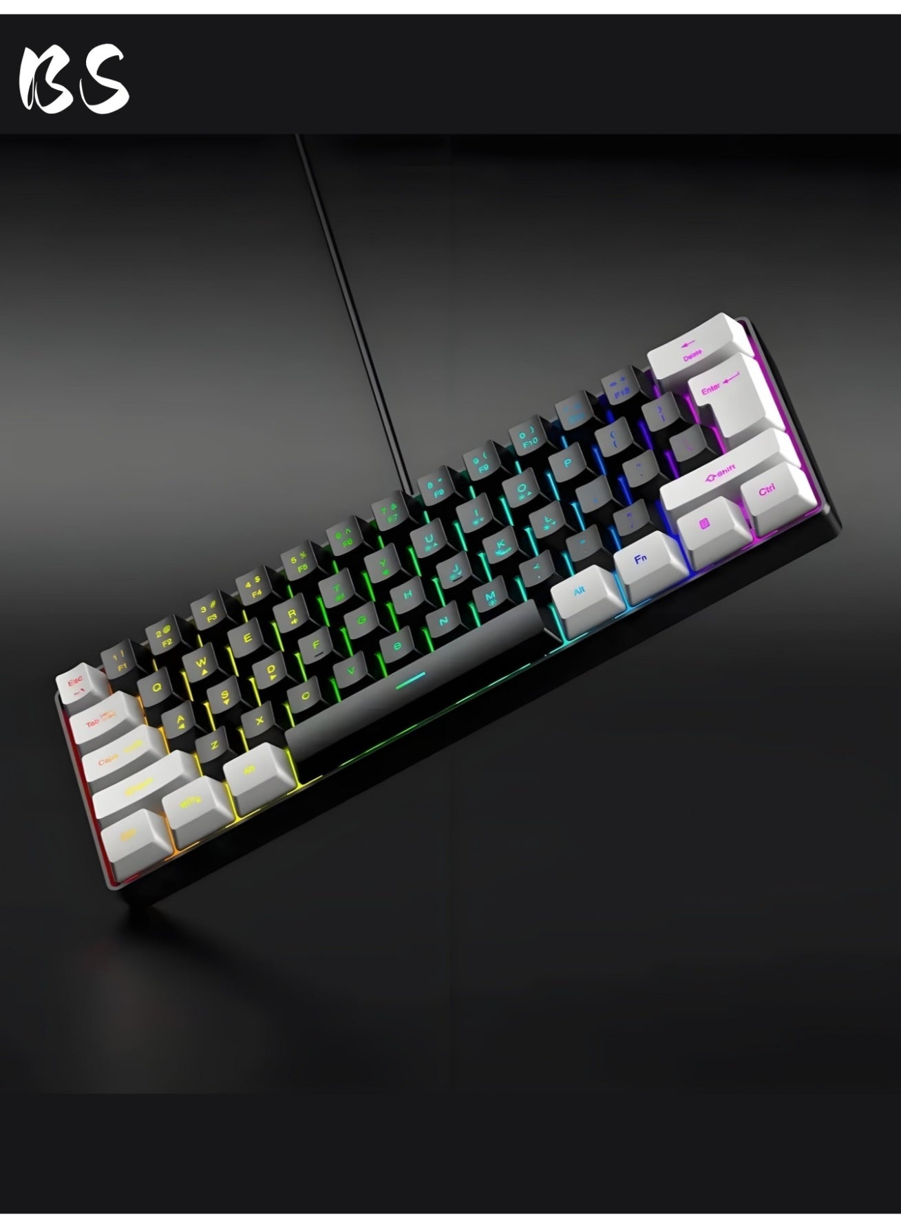 61-Key Compact RGB Gaming Keyboard – 60% Layout |…