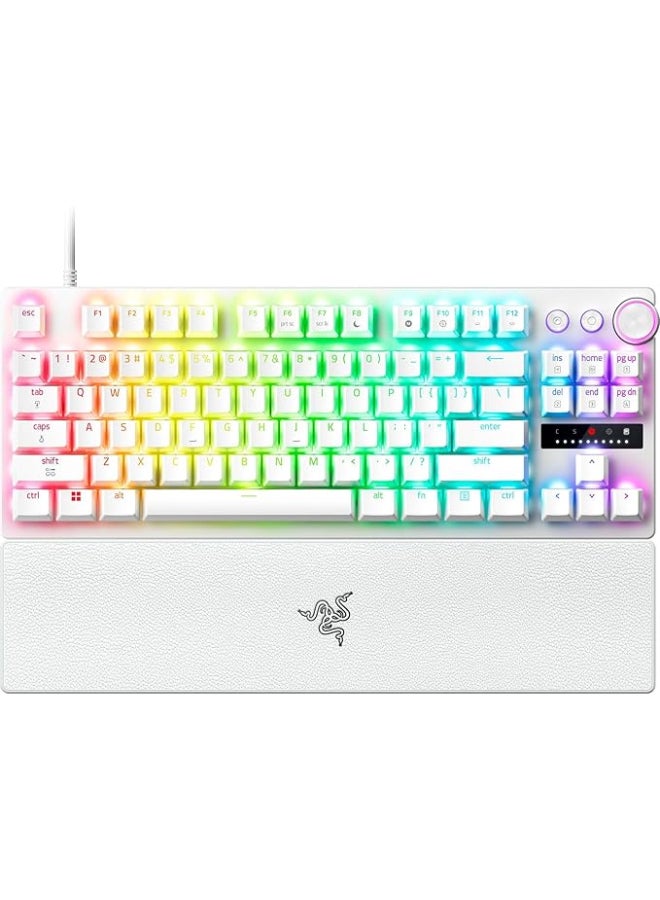Compare Huntsman V3 Pro Tenkeyless 8KHz Analog Optical Gaming Keyboard, Gen2 Analog Switches, Rapid Trigger, Snap Tap, PBT Keycaps, Aluminum Top, Wrist Rest, Chroma RGB, White | RZ0305521000R3M1 white at KSA Price