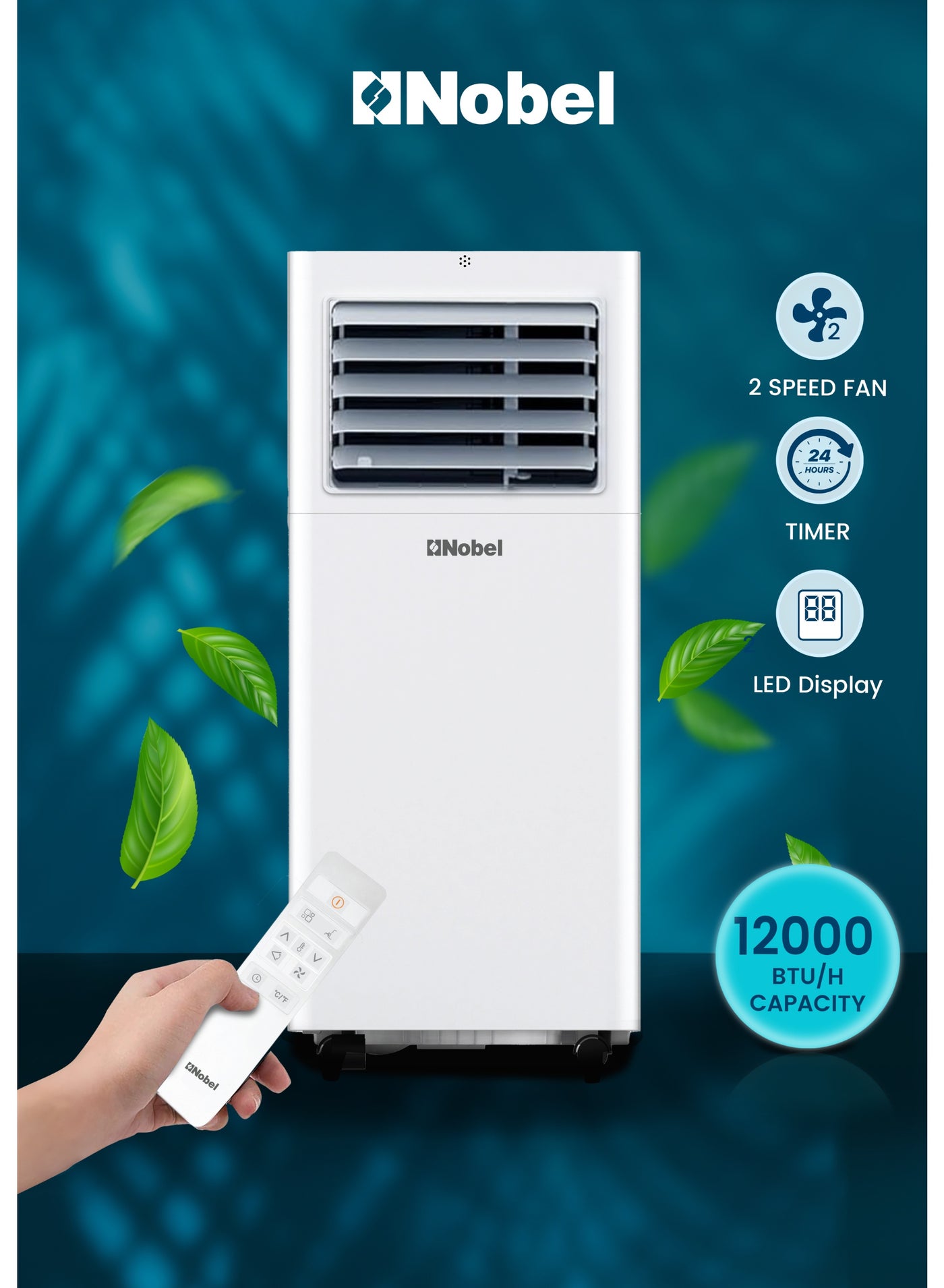 Portable Air Conditioner 12000 BTU 3-in-1 Cooling,…