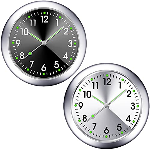 Compare 2 Pieces Stick on Dashboard Car Clock Mini Tiny Small Luminous Disposable Car Vent Clocks Watch for Dashboard Boat Bike HomeBlack White at KSA Price