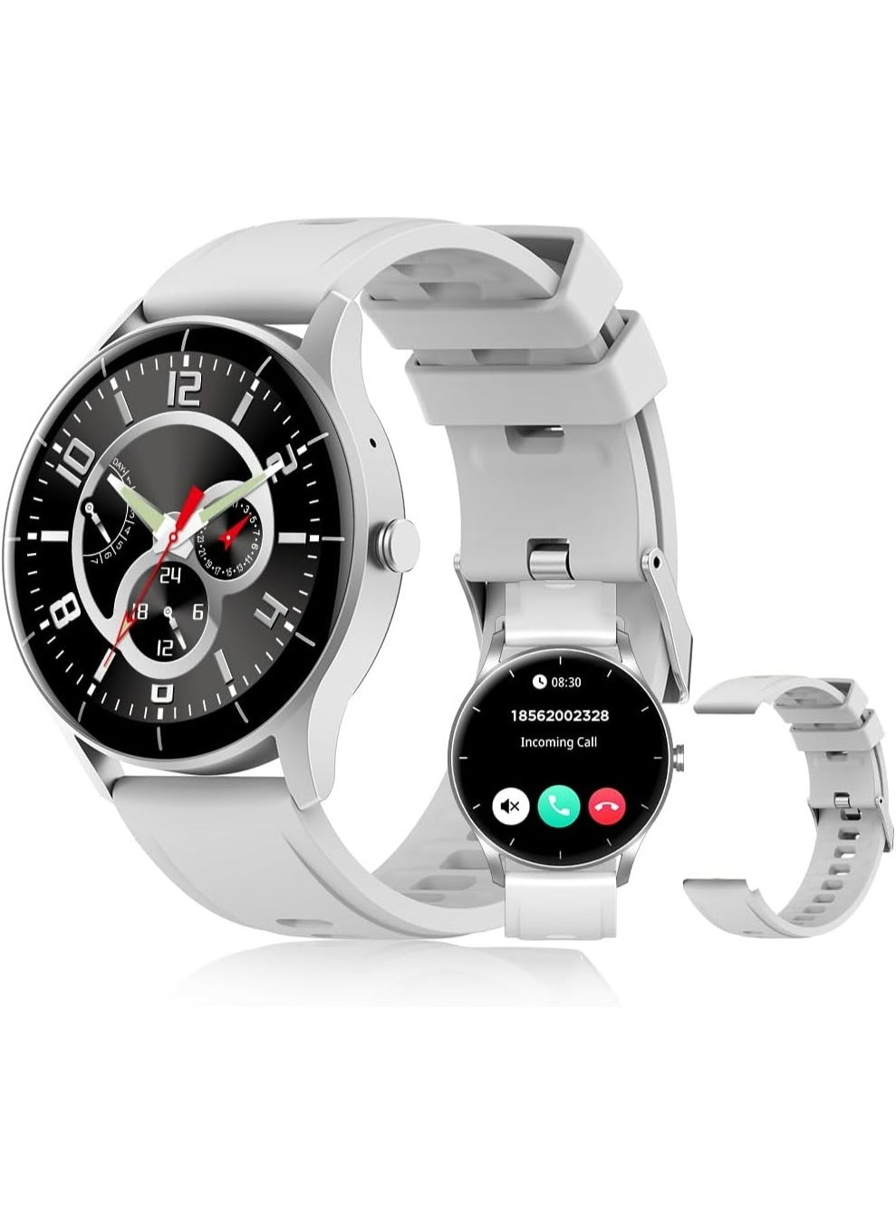 Compare PEJE Smart Watches For Men,1.28 Display,Prayer Alerts,Arabic Support,Bluetooth Calls,IP68 Waterproof,Spo2HrSleep Tracking,123+ Sports Modes,7Day Battery 230mah,IosAndroid.Silver at KSA Price