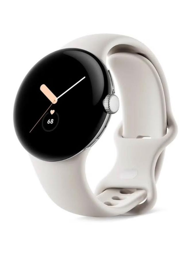 Compare Google Pixel Watch LTE 41mm Smartwatch – Polished Silver Stainless Steel Case with Active Band Chalk – 4G LTE, AMOLED Display, Fitness & Health Tracking at KSA Price