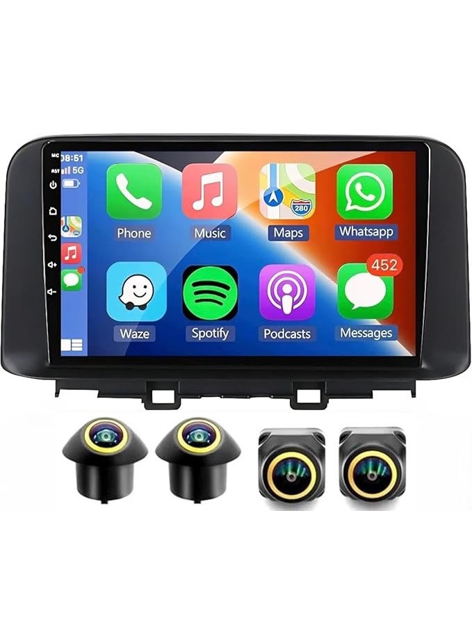 Compare Android Car Stereo for Hyundai Kona Encino 20172019 4GB RAM 64GB ROM Support Carplay, MLink WiFi BT, Radio GPS, 9 Inch IPS.QLED, Fast interface, Touch Screen with 360D Camera Included at KSA Price