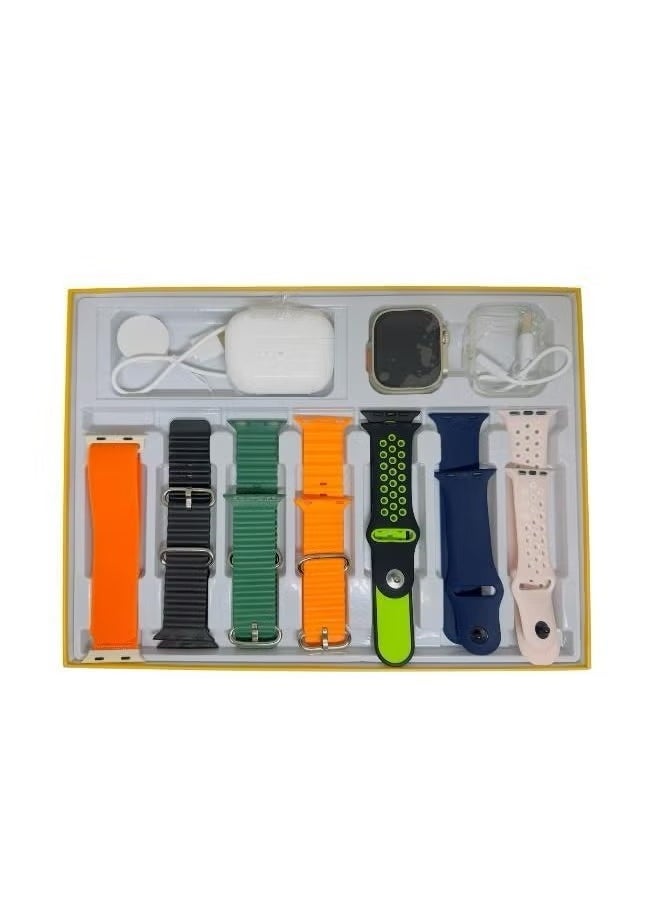 Compare Smart Watch for Men & Women – 49MM BT Calling Fitness Watch with 7 Extra Bands, Free Watch Case, and Earbuds – Sports Mode, Fitness Tracking, Soft & Comfortable Design for Daily Wear at KSA Price