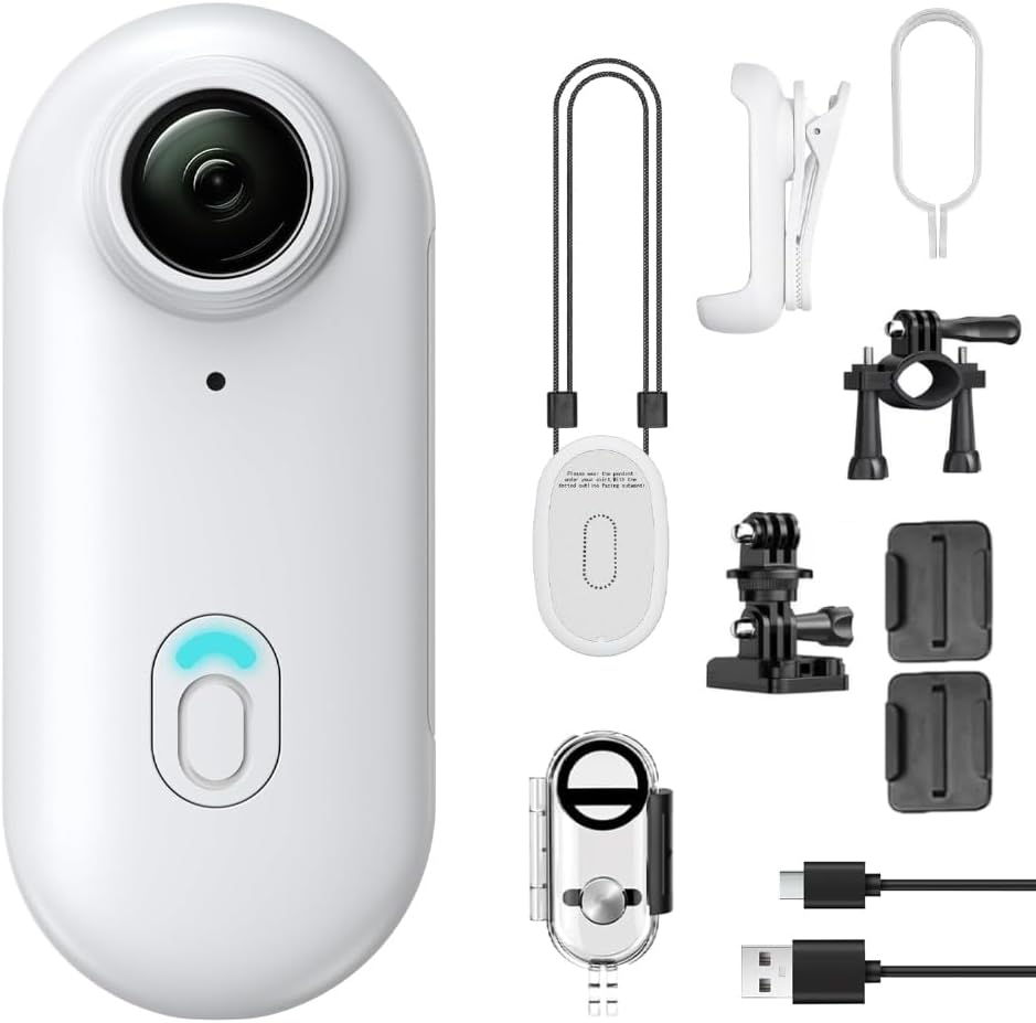 Compare O Ozone 4K Mini Action Camera UltraLight ThumbSized Body Cam with WiFi, 360° Rotating Clip, Magnetic Mount, 150Min Battery, Waterproof Case,Wearable Helmet Camera for Cycling, Vlogging & Sports at KSA Price
