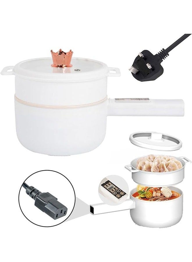 Compare Electric Hot Pot with Steamer, 2L Multifunction Electric Cooker for ShabuShabu, Stir Fry, Noodles, Pasta, Nonstick Frying Pan for Sauté, Power Control Ramen Cooker 2L Digital at KSA Price