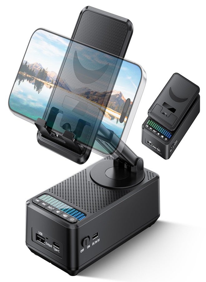 Compare gliship Cell Phone Stand with Wireless Bluetooth Speaker, Wireless Induction Bluetooth Speaker, Phone Stand with Colorful Light Rechargeable Gifts for Men Women Unique at KSA Price