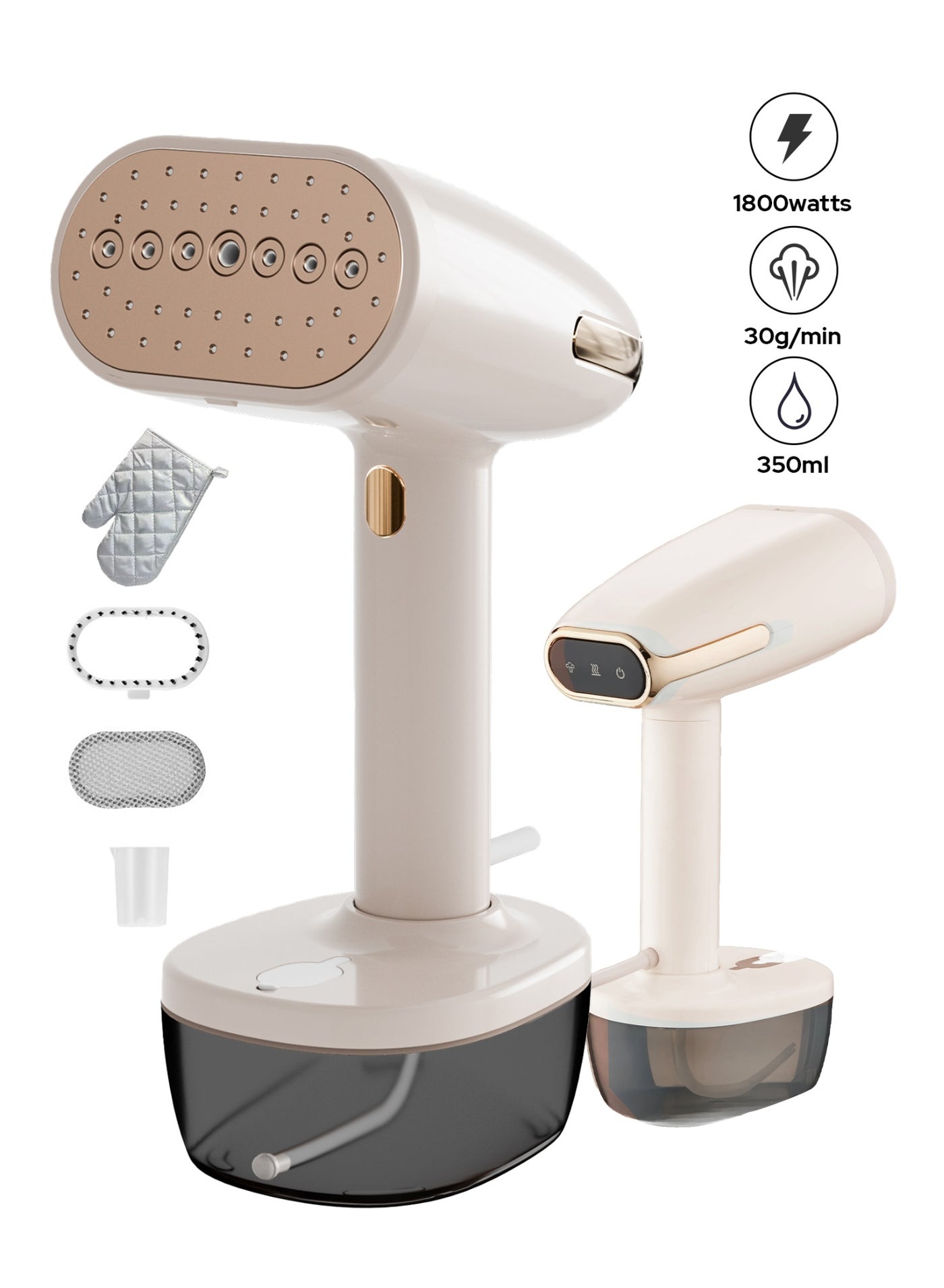 Compare 1800W Handheld Steam Iron with Fast Ceramic HeatUp Plate, Powerful Portable Garment Steamer for Clothes, 30Second Fast Heatup, 350ml Water Tank, Powerful Steam Penetration at KSA Price