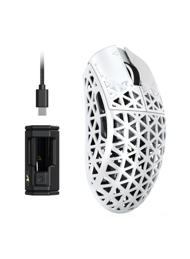 Compare R5 Ultra Wireless Gaming Mouse 39g Carbon Fiber – PAW3950MAX Sensor, 42000 DPI, 8000Hz Polling, TriMode Bluetooth2.4GWired, UltraLight FPS Mouse with Omron Switches & RGB | White at KSA Price