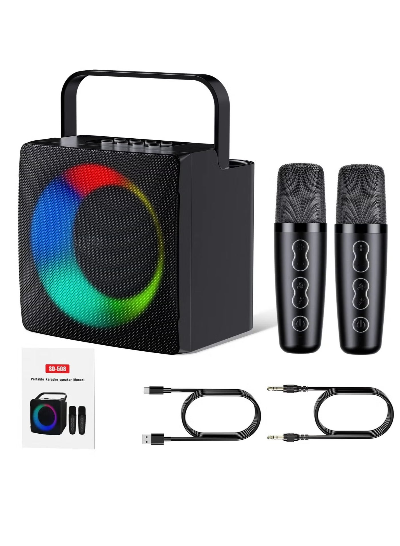 Compare New Mini Karaoke Speaker – Portable Bluetooth Speaker with BuiltIn Microphone, Compact Design | Perfect for Singing, Parties & OntheGo Entertainment at KSA Price